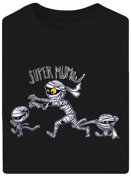 Super mumie unisex túlméretezett póló Black