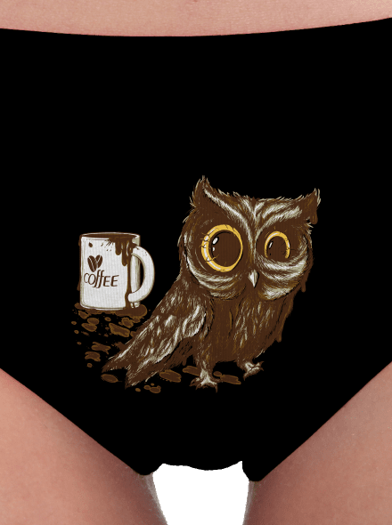 Koffeinfüggő bagoly női bugyik Black