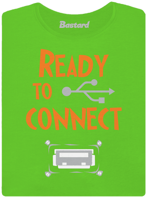 USB csatlakozás női póló Apple Green