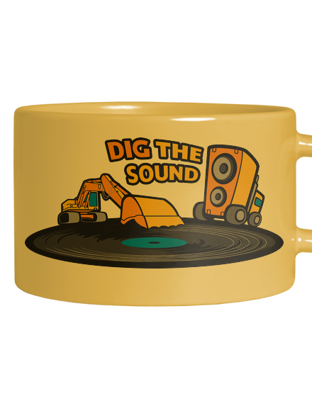 Dig the sound macaron bögre Yellow Macaron