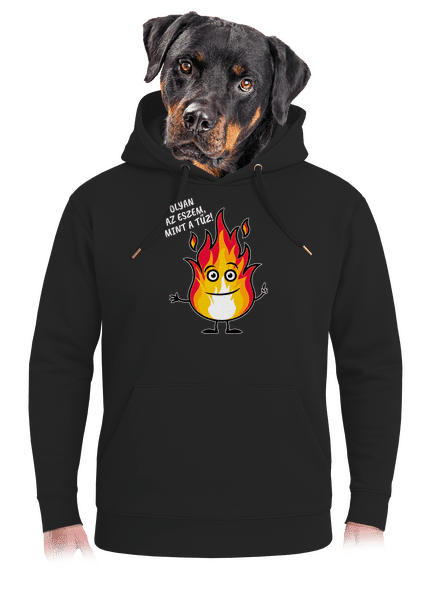 Olyan az eszem, mint a tűz! unisex prémium pulóver Dark Black
