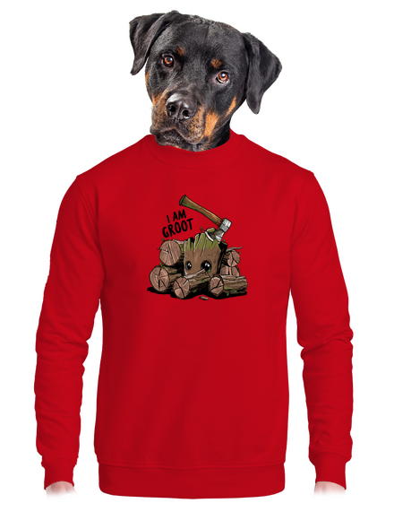 I Am Groot unisex crewneck Red