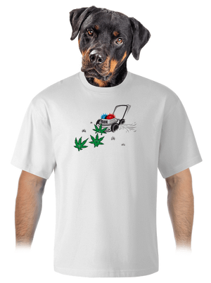 Ganja bust unisex túlméretezett póló White