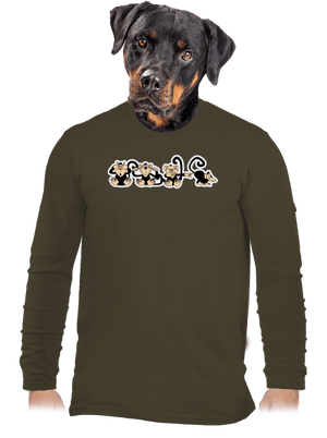 Majmok férfi hosszú ujjú póló Urban Khaki