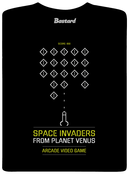 Space Invaders férfi hosszú ujjú póló Black