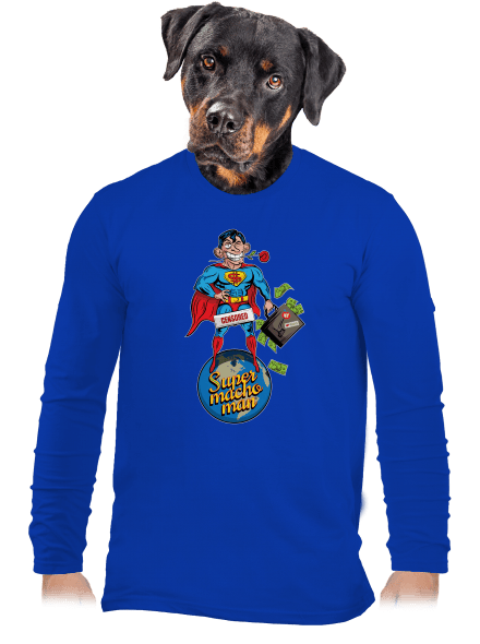 Supermachoman férfi hosszú ujjú póló Royal Blue