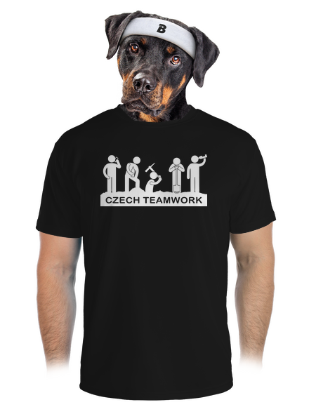 Czech Teamwork férfi sportpóló Black