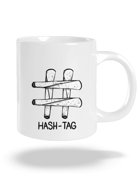 Hash tag nagy bögre White