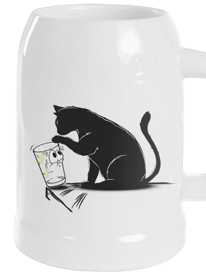 Macska és üveg söröskorsó White