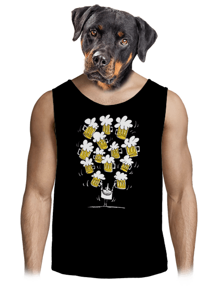 Boldog sörivó férfi trikó Black