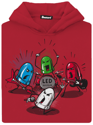 Led Zeppelin gyerek kenguruzsebes pulóver Fire Red