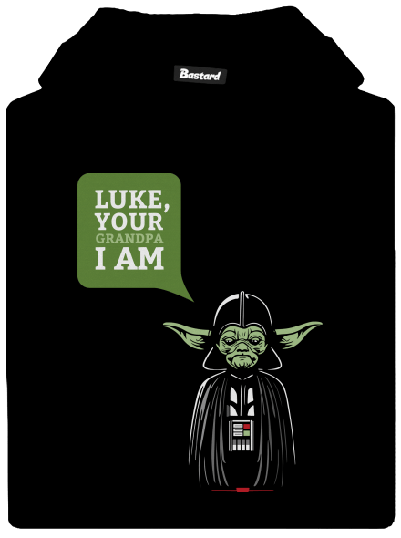 Mr. Yoda: Your grandpa I am gyerek kenguruzsebes pulóver Black
