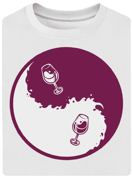 Yin Yang bor unisex túlméretezett póló White