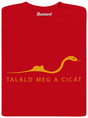 Találd meg a cicát férfi póló Red