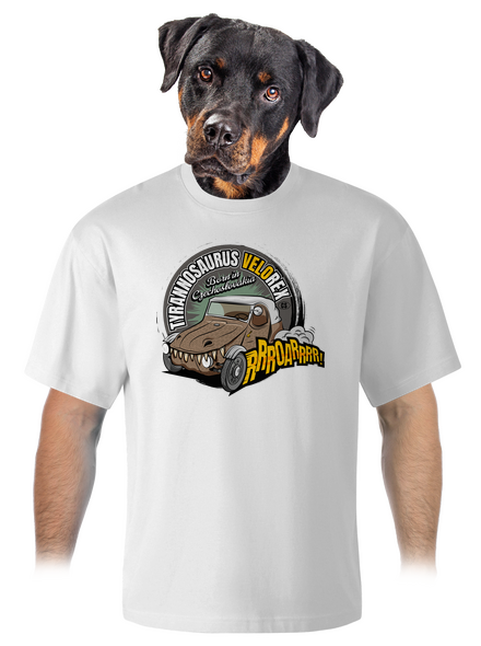 Tyrannosaurus Velorex unisex túlméretezett póló White