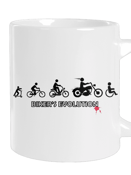 Bikers evolution nagy bögre White