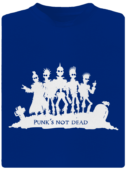 Punks not dead! férfi sportpóló Royal Blue Mal