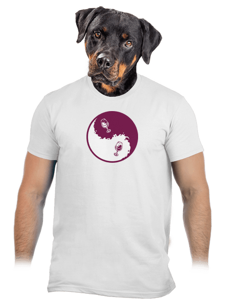 Yin Yang bor férfi póló White
