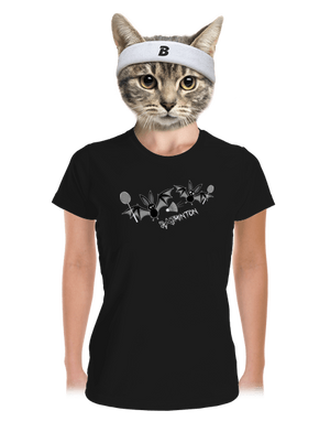 Batminton női sportpóló Black