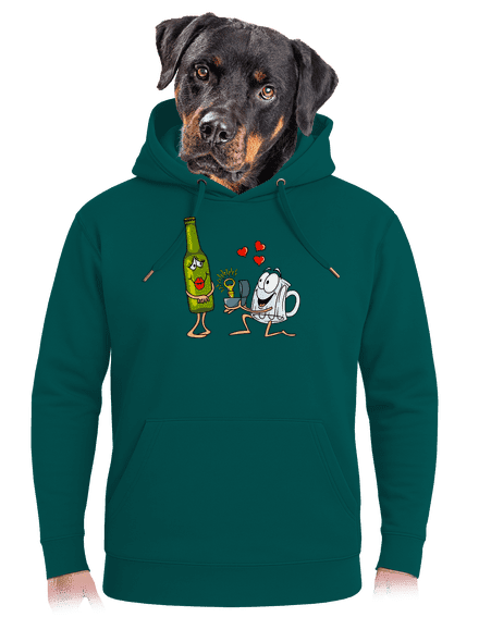 A sör szeretete unisex prémium pulóver Emerald Green