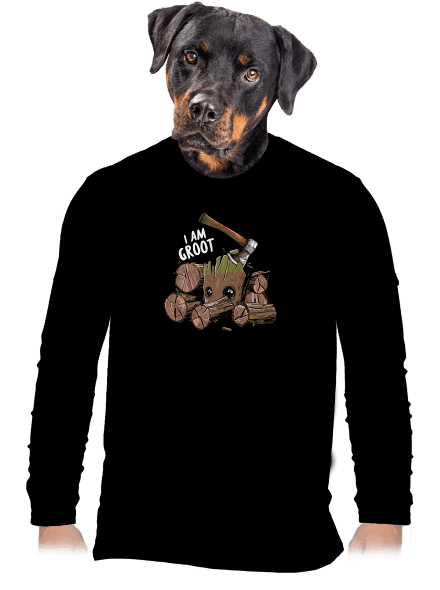 I Am Groot férfi hosszú ujjú póló Black