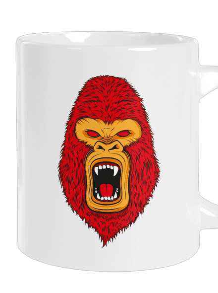 Gorilla face nagy bögre White