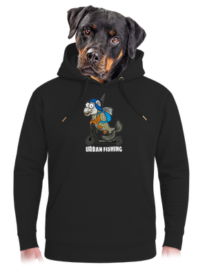 Urban fishing unisex prémium pulóver Dark Black