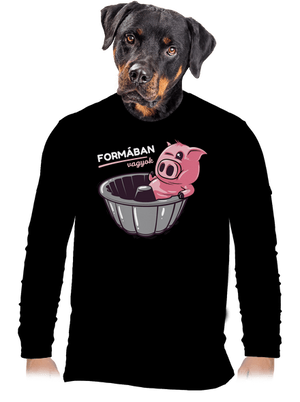 Formában férfi hosszú ujjú póló Black