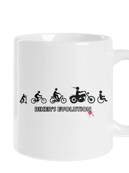 Bikers evolution hagyományos bögre White