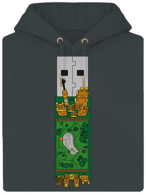 USB city unisex prémium pulóver Charcoal