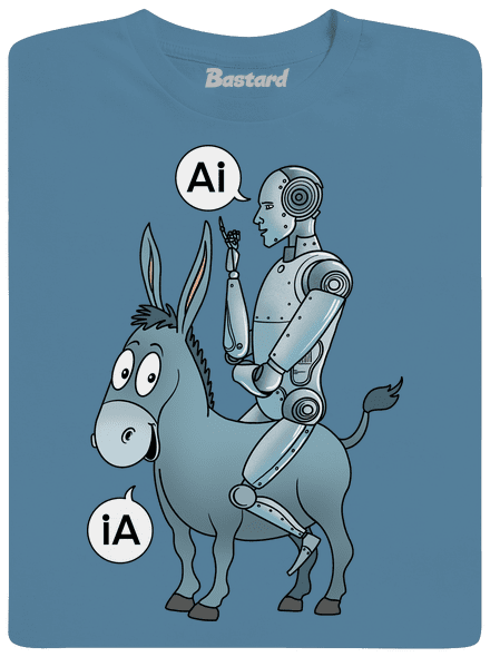Szamár és AI férfi póló Stone Blue