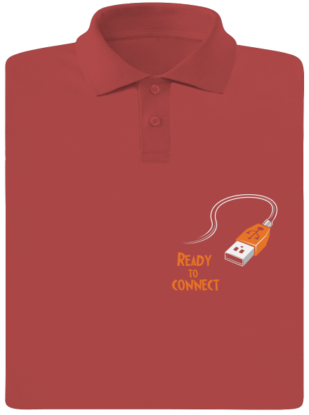 USB csatlakozás férfi pólóingek Burgundy