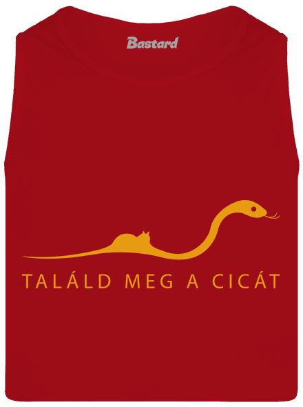 Találd meg a cicát férfi trikó Red