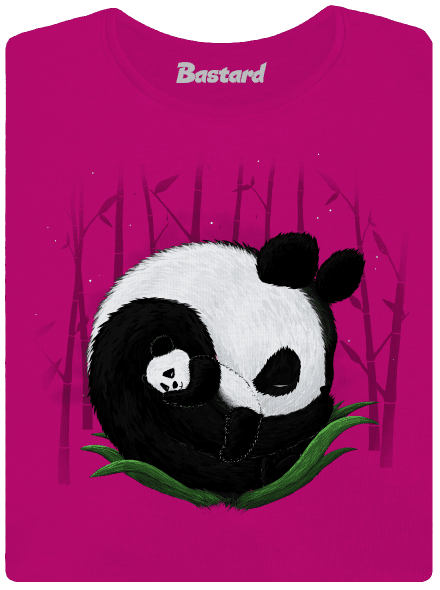 Két alvó panda női póló Fuchsia Red