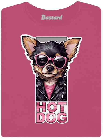 Very hot dog prémium női póló Magenta