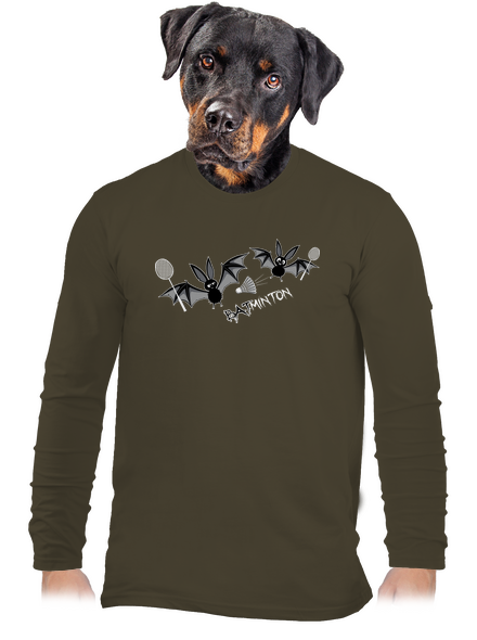 Batminton férfi hosszú ujjú póló Urban Khaki