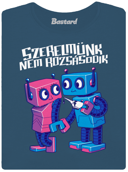Robotok prémium női póló Petrol Blue