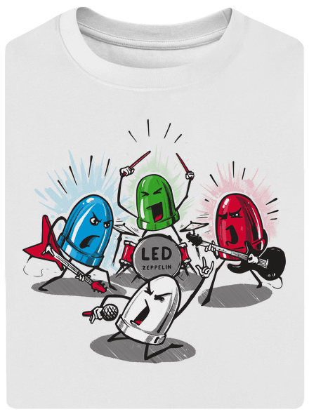 Led Zeppelin unisex túlméretezett póló White