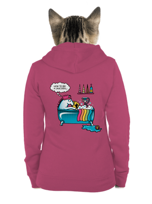 Mi kell az egyszarvúvá váláshoz cipzáras női pulóver Magenta