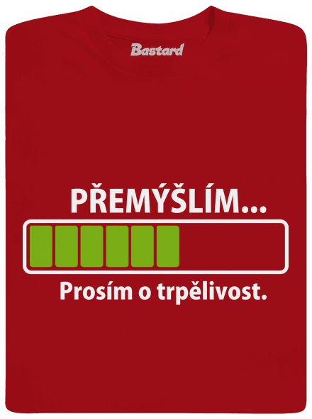 Gondolkodom férfi hosszú ujjú póló Red