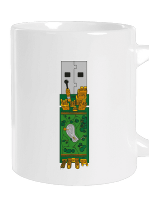 USB city nagy bögre White