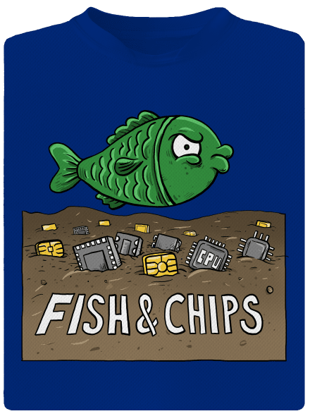 Fish and IT chips férfi sportpóló Royal Blue Mal