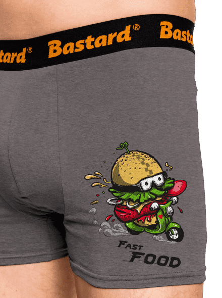 Fast Food boxeralsó Gray Melange