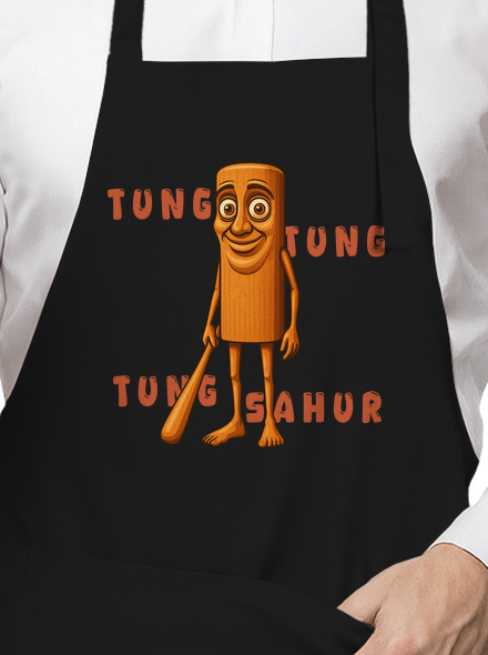 Tung Tung Tung Sahur – Italian Brainrot kötény Black
