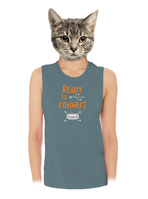 USB csatlakozás női bővített trikó Heather Deep Teal