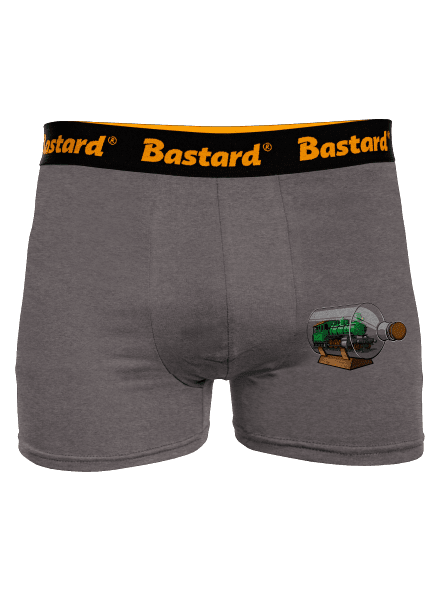 Mozdony egy palackban boxeralsó Gray Melange
