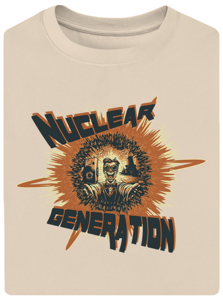 Nuclear generation 2 unisex túlméretezett póló Almond