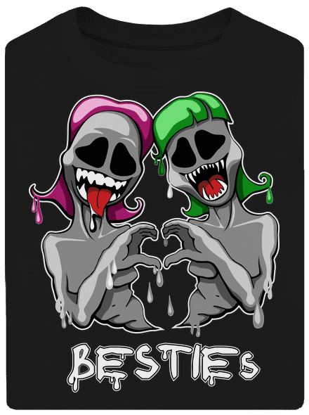 Besties unisex túlméretezett póló Black