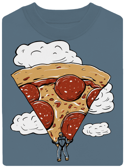 Pizza ejtőernyős unisex crewneck Nordic Blue