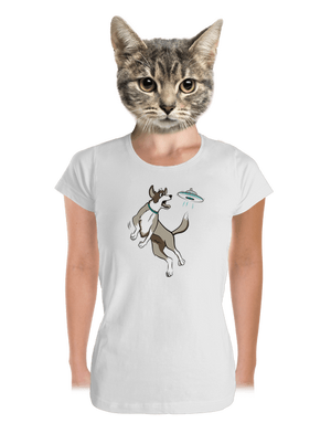 Repülő csészealj prémium női póló White